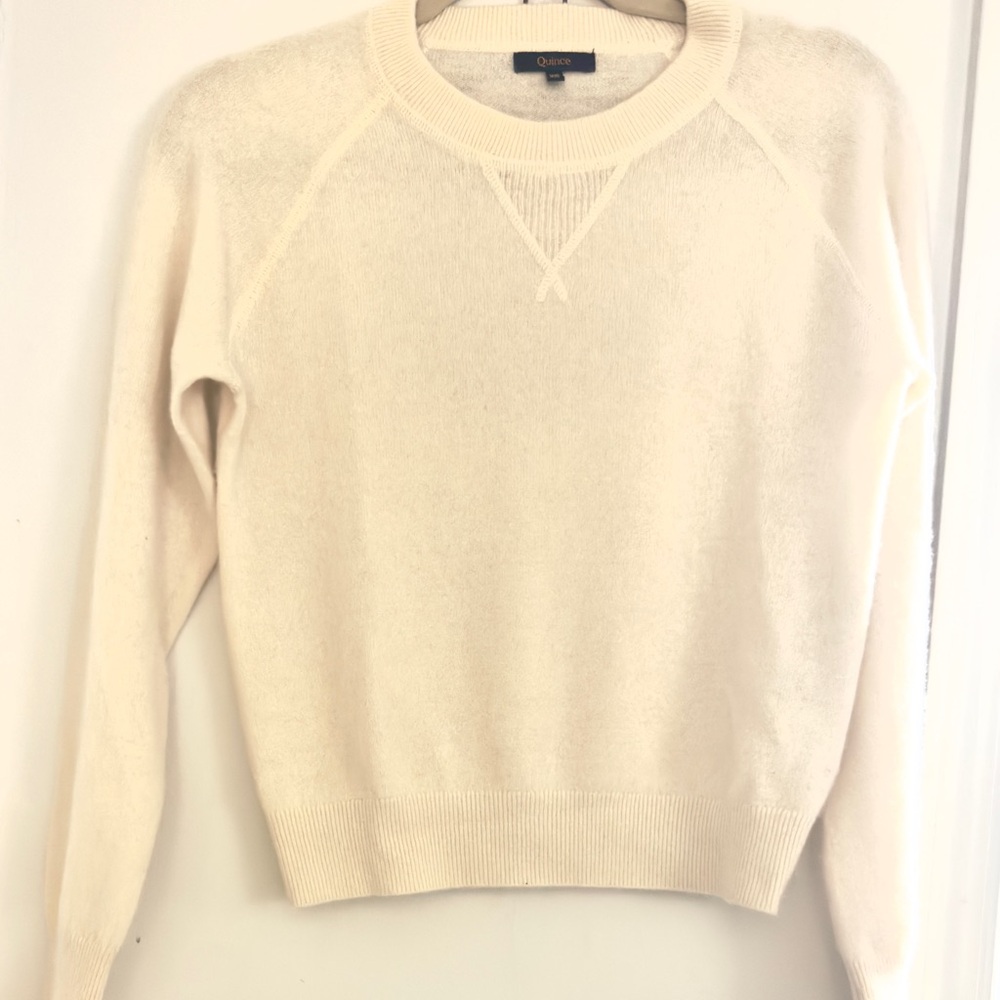 Quince Cream Crewneck Raglan Sweater